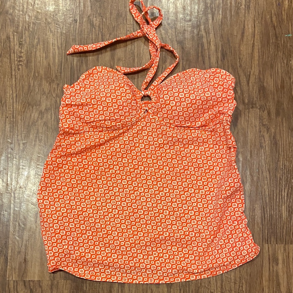 Destination Maternity orange halter swim top